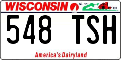WI license plate 548TSH