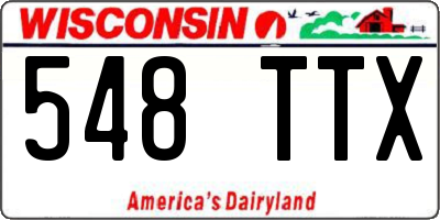 WI license plate 548TTX