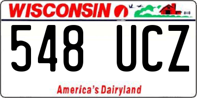 WI license plate 548UCZ