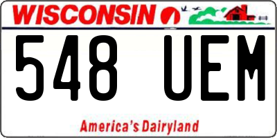 WI license plate 548UEM
