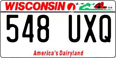 WI license plate 548UXQ