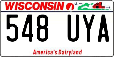 WI license plate 548UYA