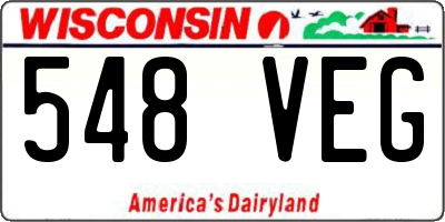 WI license plate 548VEG