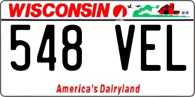 WI license plate 548VEL