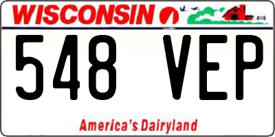WI license plate 548VEP
