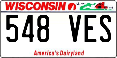 WI license plate 548VES
