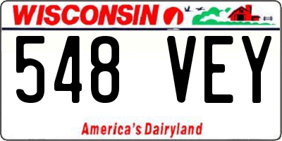 WI license plate 548VEY