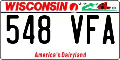 WI license plate 548VFA