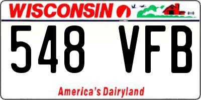 WI license plate 548VFB