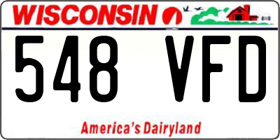 WI license plate 548VFD