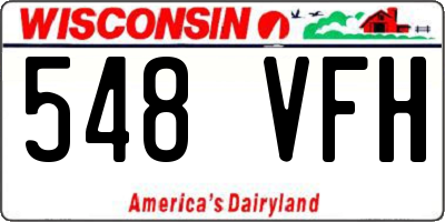 WI license plate 548VFH