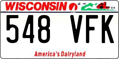 WI license plate 548VFK
