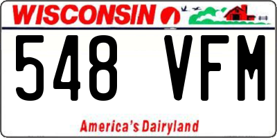 WI license plate 548VFM