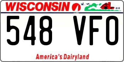 WI license plate 548VFO