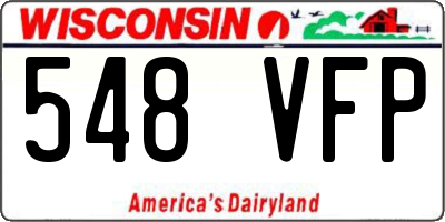 WI license plate 548VFP