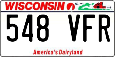WI license plate 548VFR