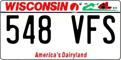 WI license plate 548VFS