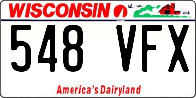WI license plate 548VFX