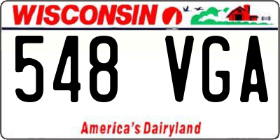 WI license plate 548VGA