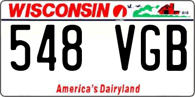 WI license plate 548VGB