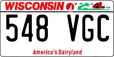 WI license plate 548VGC
