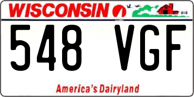 WI license plate 548VGF