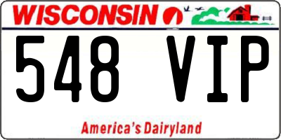 WI license plate 548VIP