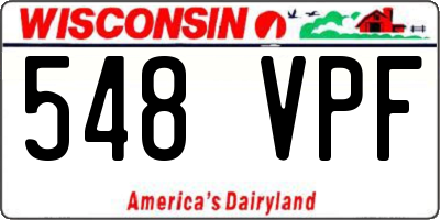 WI license plate 548VPF