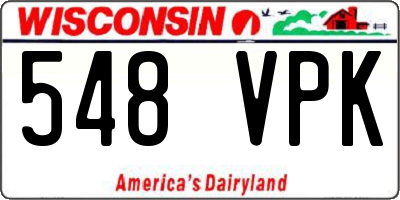 WI license plate 548VPK
