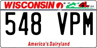 WI license plate 548VPM