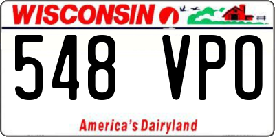 WI license plate 548VPO