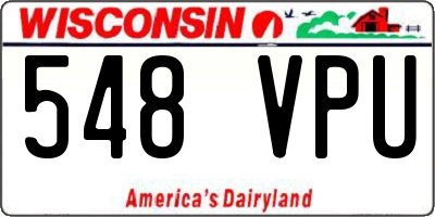 WI license plate 548VPU