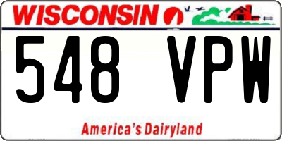 WI license plate 548VPW