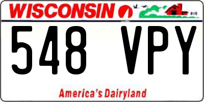 WI license plate 548VPY