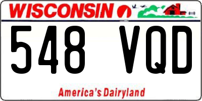 WI license plate 548VQD