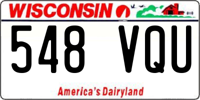 WI license plate 548VQU