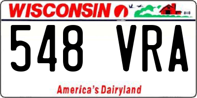 WI license plate 548VRA