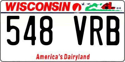 WI license plate 548VRB