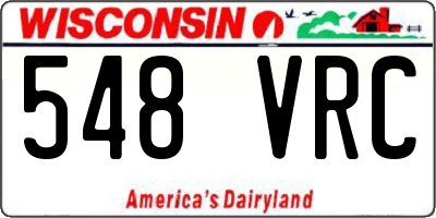 WI license plate 548VRC
