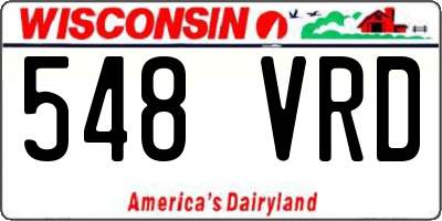 WI license plate 548VRD