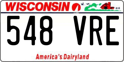 WI license plate 548VRE