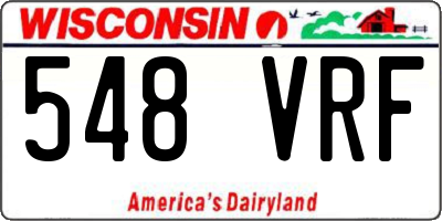 WI license plate 548VRF