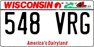 WI license plate 548VRG