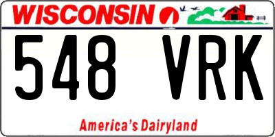 WI license plate 548VRK