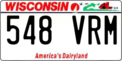 WI license plate 548VRM