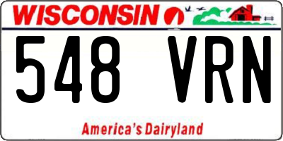 WI license plate 548VRN