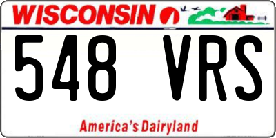 WI license plate 548VRS