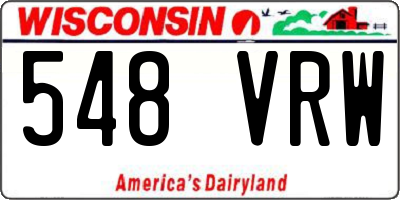 WI license plate 548VRW