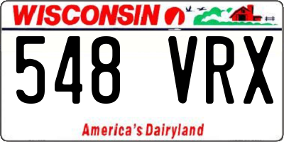 WI license plate 548VRX