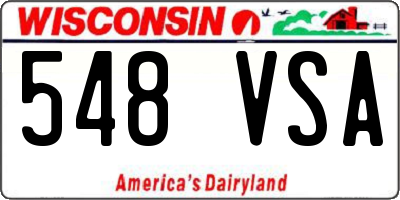 WI license plate 548VSA